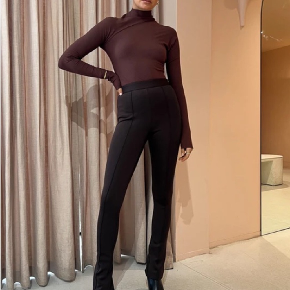 NWOT Camilla & Marc Chocolate Brown Opal Scuba Boot Cut Flare Pants - Picture 16 of 17